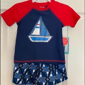 FLOATIMINI 12M Boys 2pc Swimset. NWT